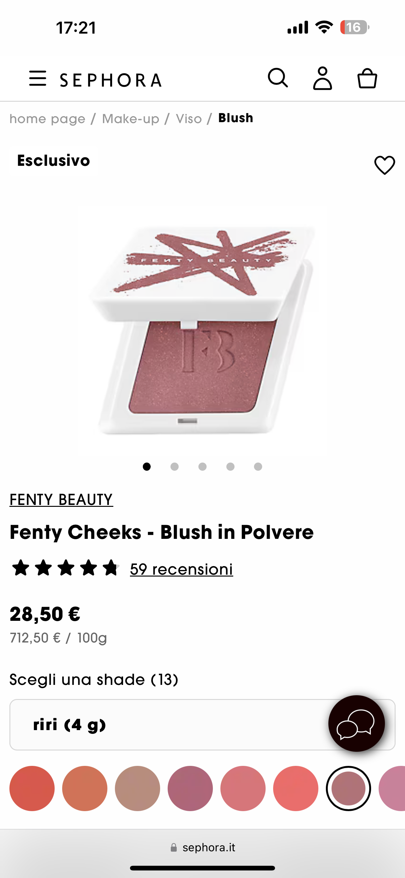 Fenty Cheeks - Blush in Polvere (senza scatolo )
