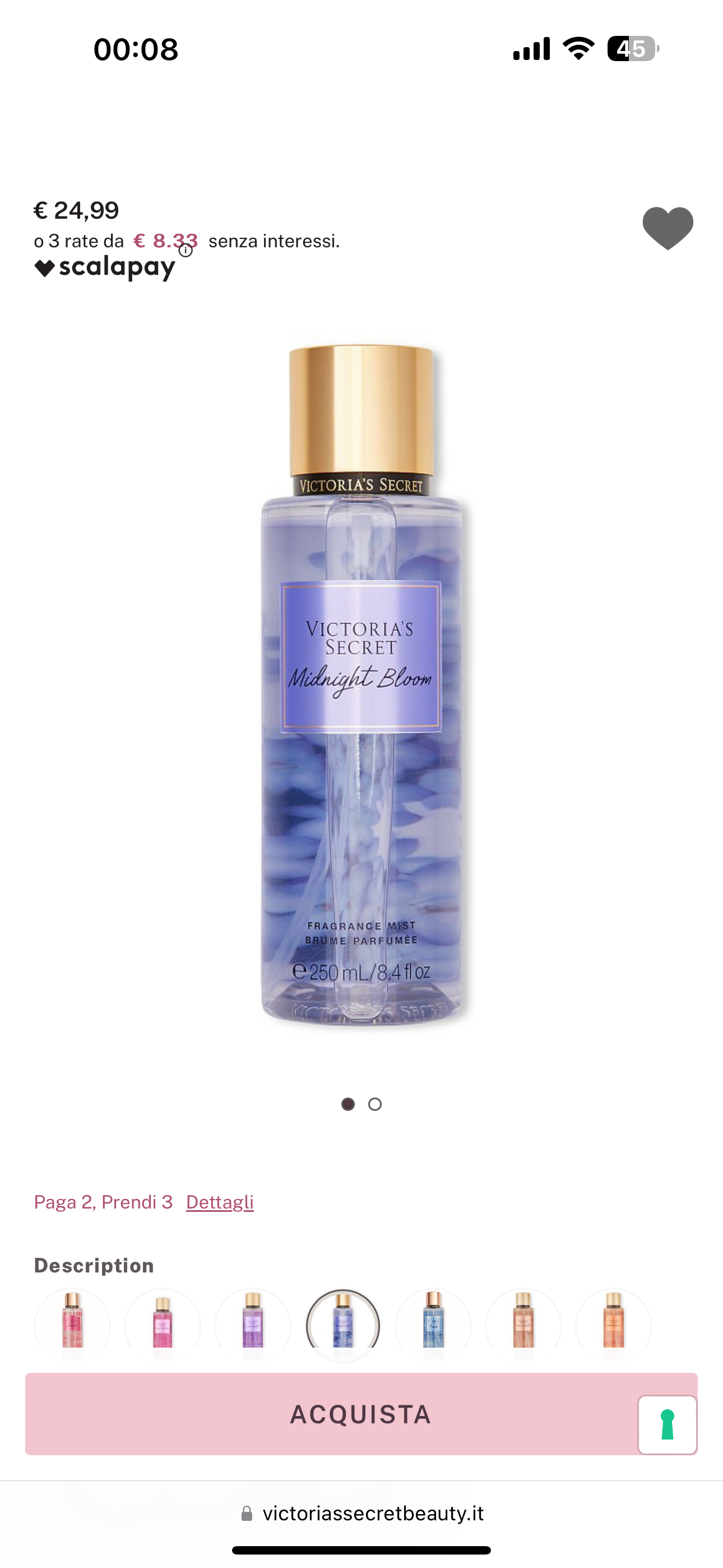 Acqua profumata victoria secret