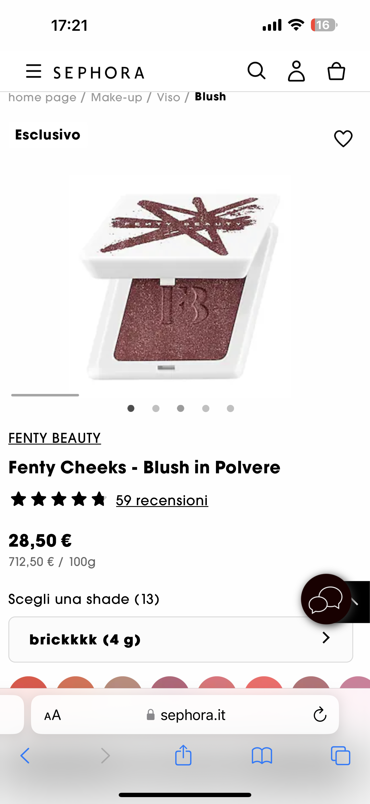Fenty Cheeks - Blush in Polvere (senza scatolo )