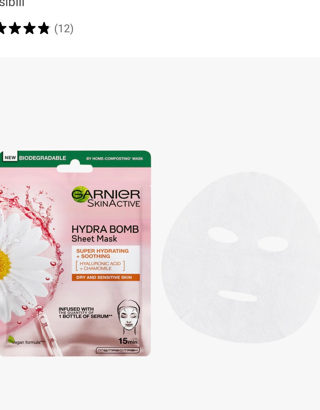 Garnier
Textil Masks Hydra Bomb
maschera calmante in tessuto ultra idratante per pelli secche e sensibili