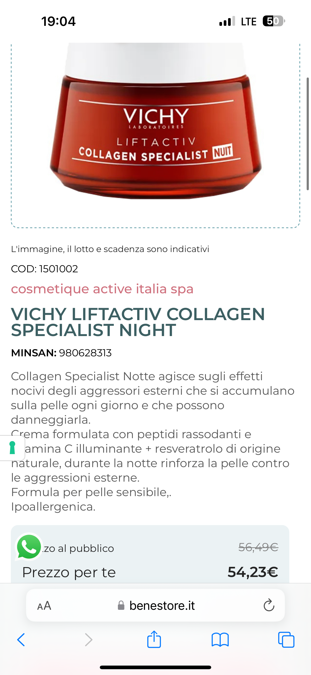 VICHY LIFTACTIV COLLAGEN
SPECIALIST NIGHT