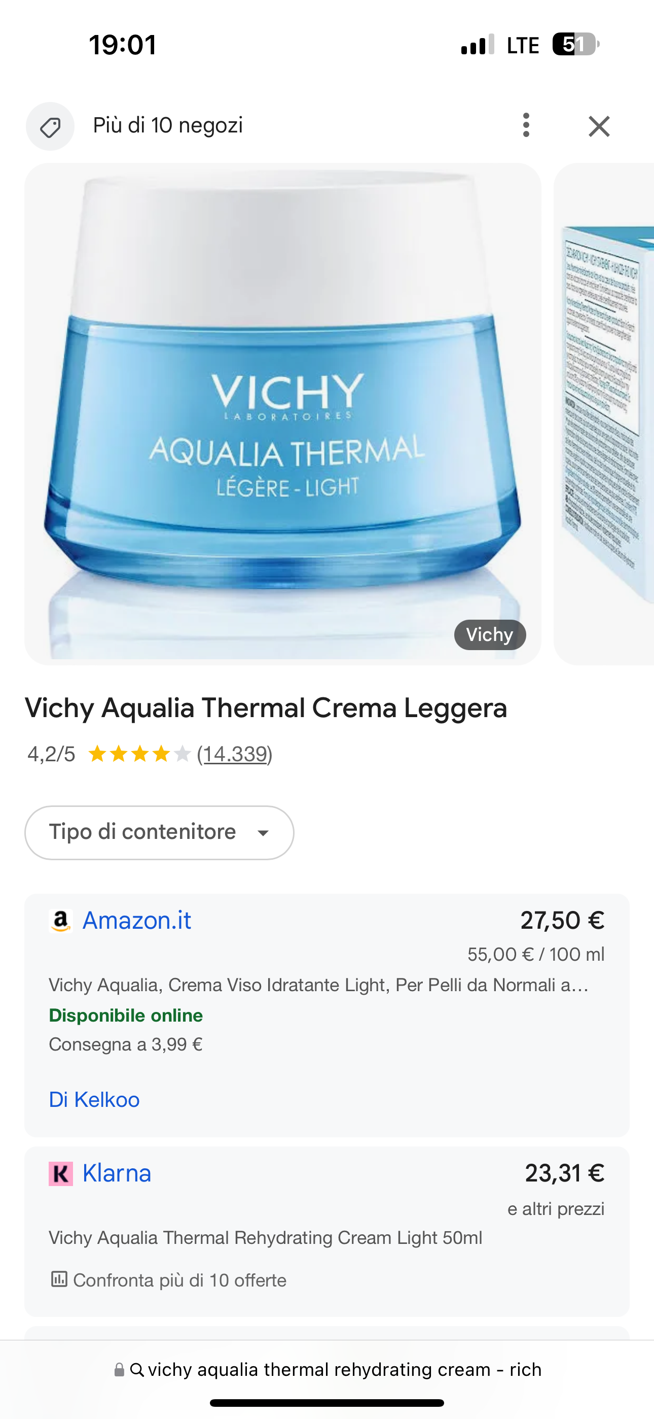 Vichy Aqualia Thermal Crema Leggera