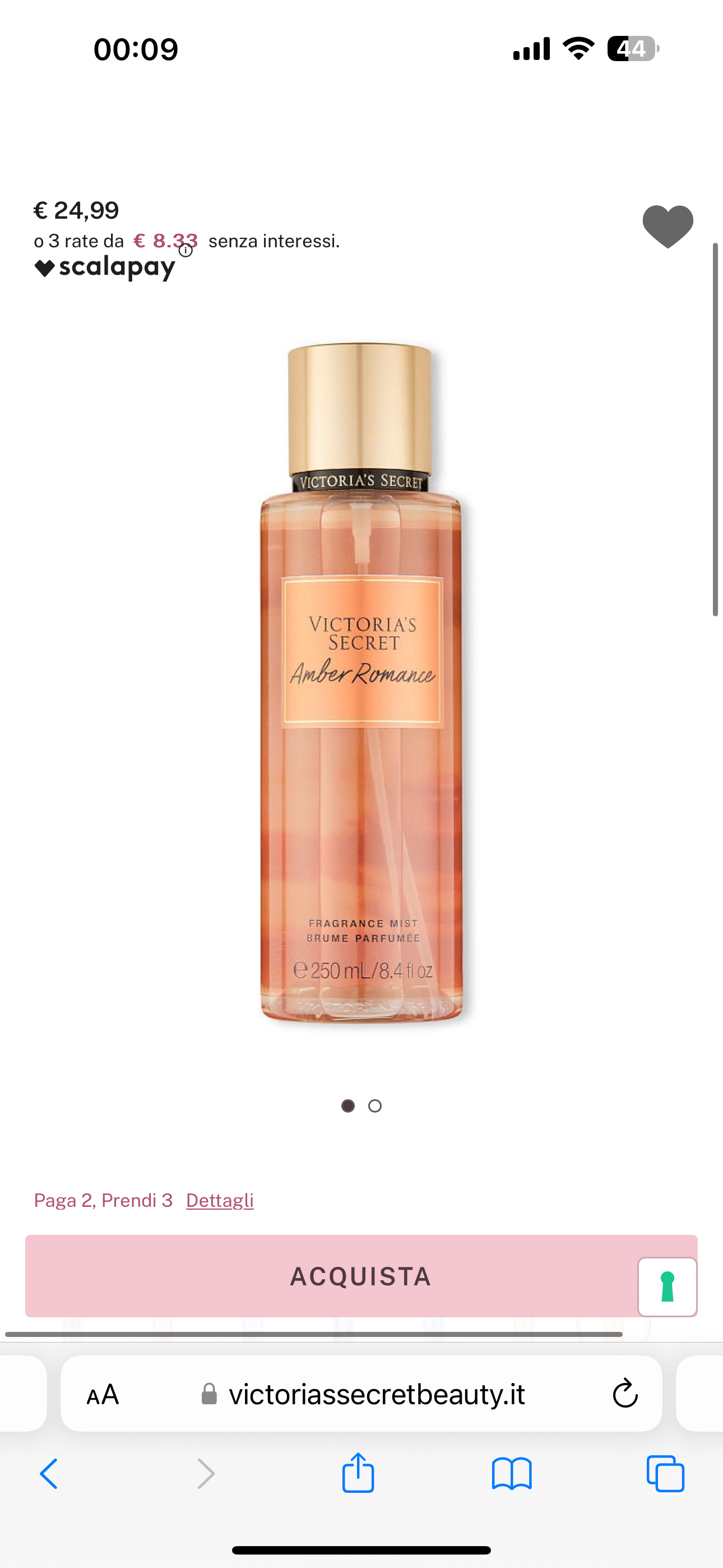 Acqua profumata victoria secret