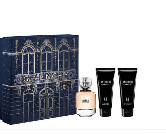 GIVENCHY L'INTERDIT COFFRET EDP 50ML VAPO+B/L 75 ML+S/G 75ML NEW 24