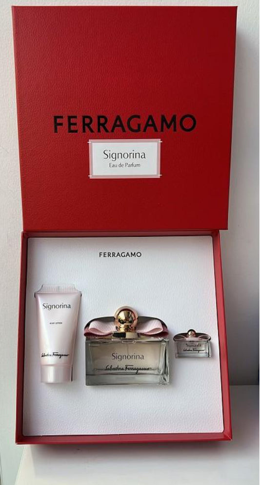FERRAGAMO SIGNORINA COFFRET EDP 100 ML + B/L 50ML + EDP 5 ML 2024