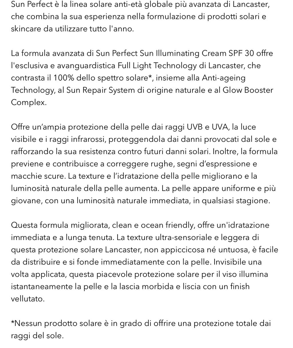 SUN PERFECT ILLUMINATING CREAM SPF 30