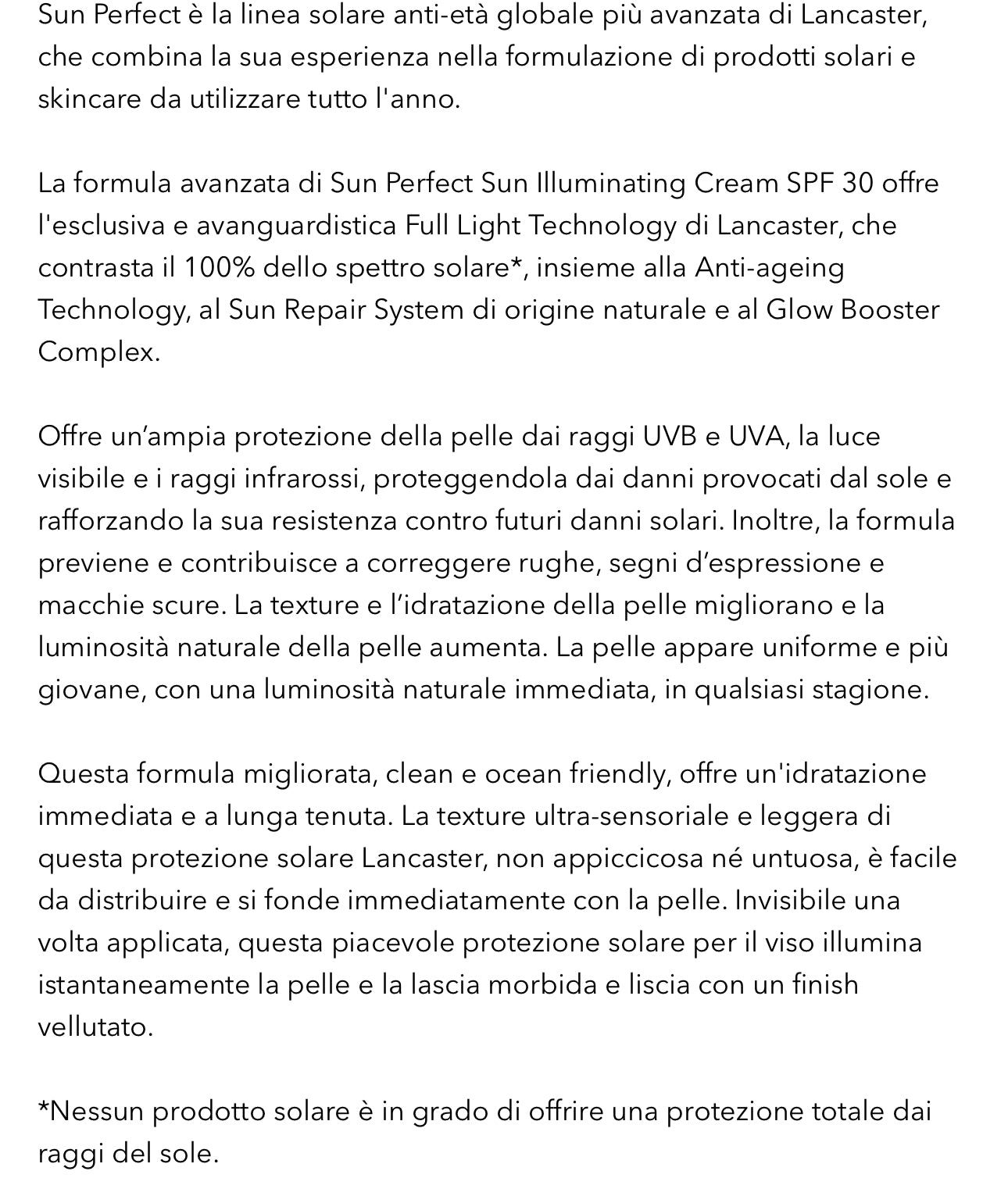 SUN PERFECT ILLUMINATING CREAM SPF 30