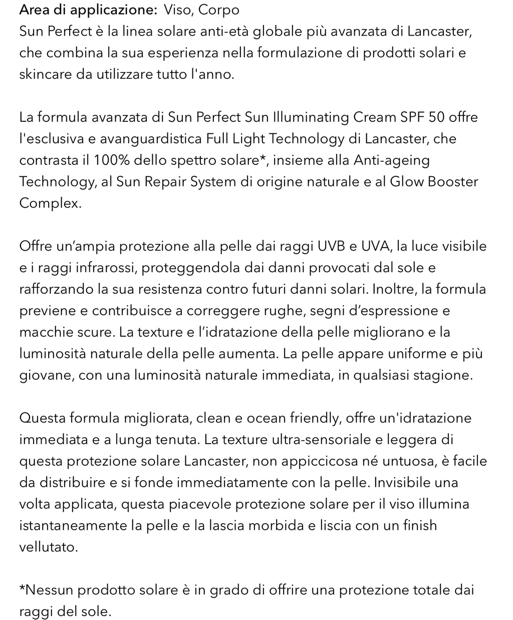 SUN PERFECT ILLUMINATING CREAM SPF 50