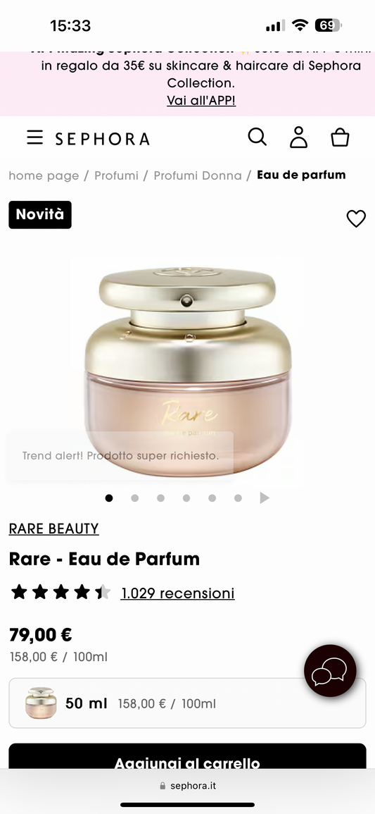 Profumo rare beauty